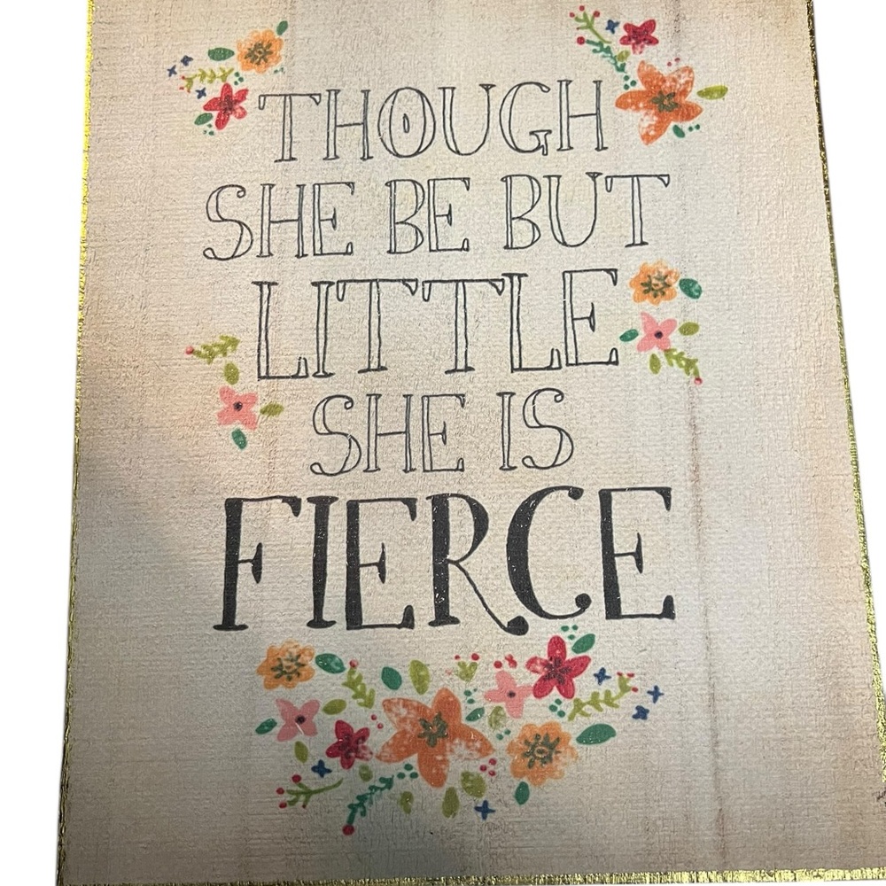 NATURAL LIFE Floral Inspirational Quote Art - Gold, Orange, Green